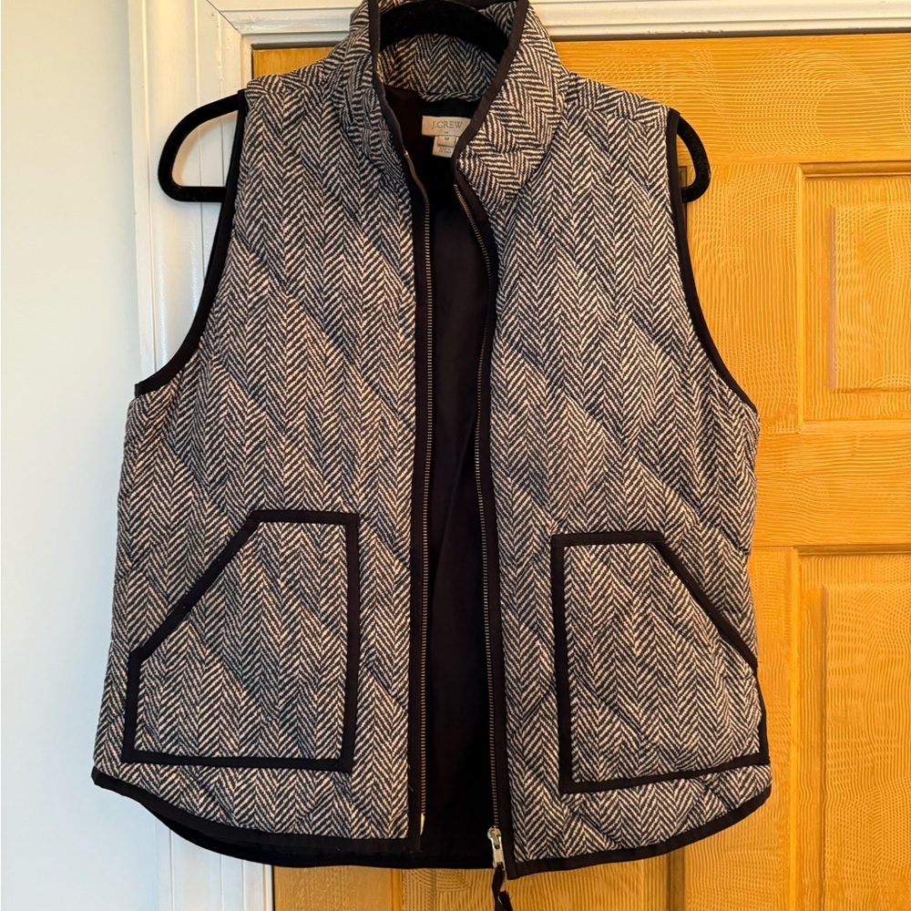 J. Crew herringbone quilted down puffer Vest